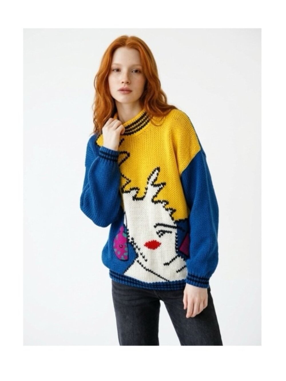 Jamie Scott Women’s Large 90’s Oversized Chunky Retro Sweater Vintage
